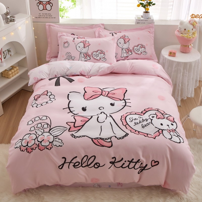 91家纺网 家纺一手货源 找家纺 蘭菲家纺 2023新款全棉大版卡通四件套 公主