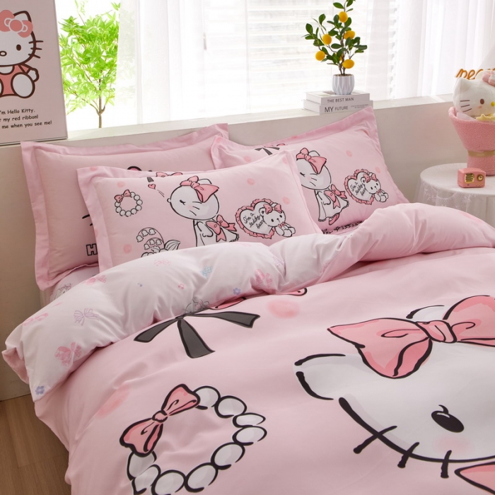 91家纺网 家纺一手货源 找家纺 蘭菲家纺 2023新款全棉大版卡通四件套 公主