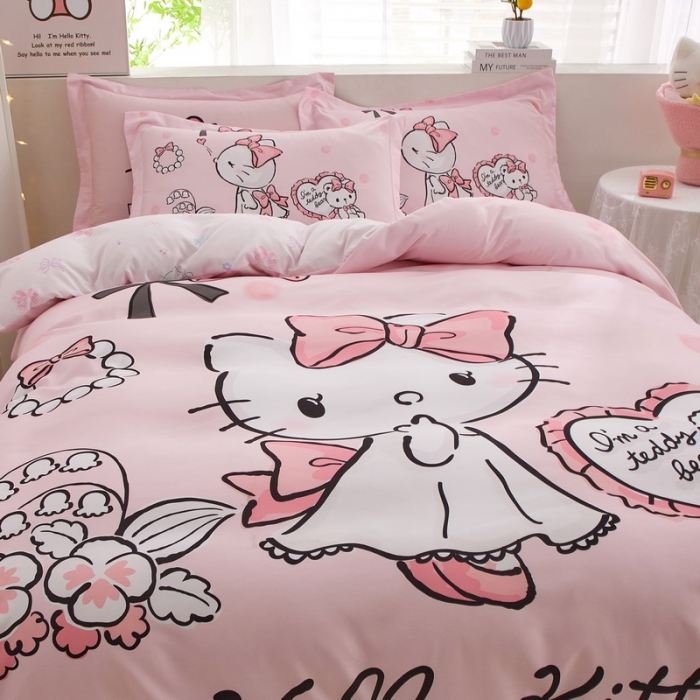 91家纺网 家纺一手货源 找家纺 蘭菲家纺 2023新款全棉大版卡通四件套 公主