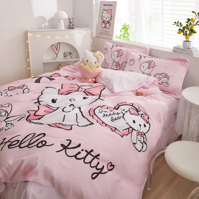 91家纺网 家纺一手货源 找家纺 蘭菲家纺 2023新款全棉大版卡通四件套 公主