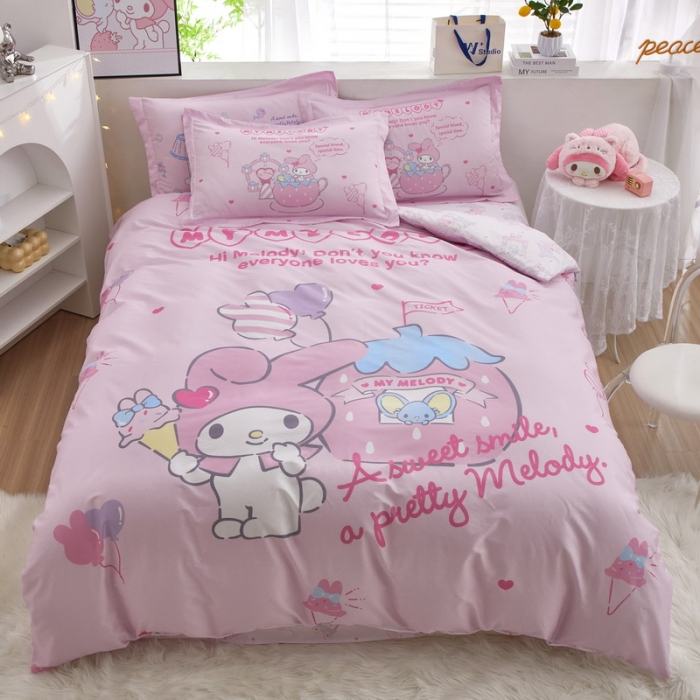 91家纺网 家纺一手货源 找家纺 蘭菲家纺 2023新款全棉大版卡通四件套 花园宝宝