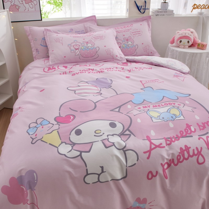 91家纺网 家纺一手货源 找家纺 蘭菲家纺 2023新款全棉大版卡通四件套 花园宝宝