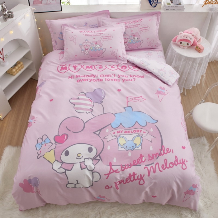 91家纺网 家纺一手货源 找家纺 蘭菲家纺 2023新款全棉大版卡通四件套 花园宝宝