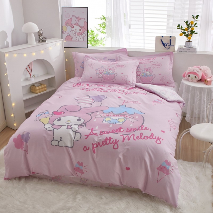 91家纺网 家纺一手货源 找家纺 蘭菲家纺 2023新款全棉大版卡通四件套 花园宝宝