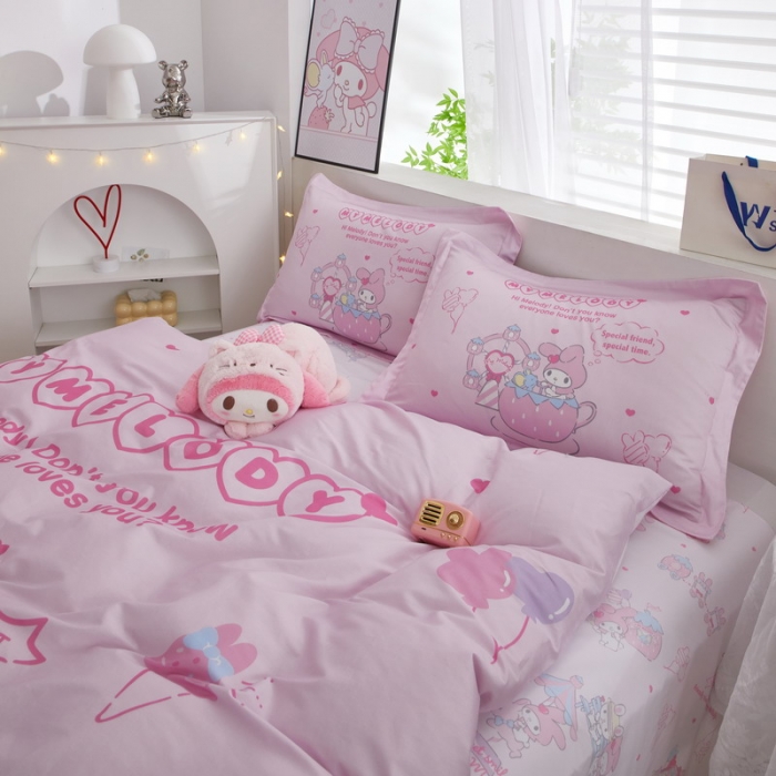 91家纺网 家纺一手货源 找家纺 蘭菲家纺 2023新款全棉大版卡通四件套 花园宝宝