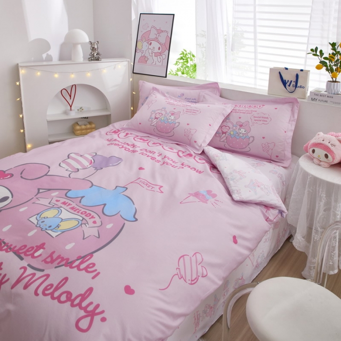 91家纺网 家纺一手货源 找家纺 蘭菲家纺 2023新款全棉大版卡通四件套 花园宝宝