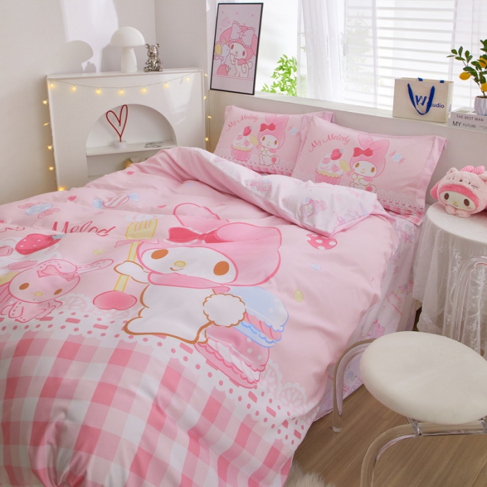 91家纺网 家纺一手货源 找家纺 蘭菲家纺 2023新款全棉大版卡通四件套 节日快乐