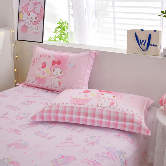 91家纺网 家纺一手货源 找家纺 蘭菲家纺 2023新款全棉大版卡通四件套 节日快乐