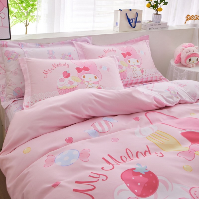 91家纺网 家纺一手货源 找家纺 蘭菲家纺 2023新款全棉大版卡通四件套 节日快乐