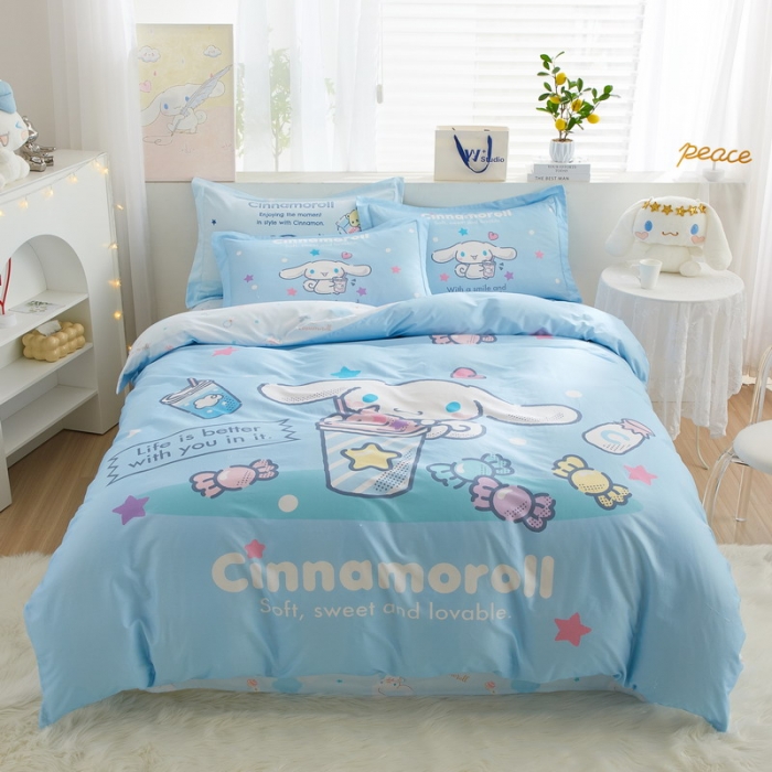 91家纺网 家纺一手货源 找家纺 蘭菲家纺 2023新款全棉大版卡通四件套 奶茶来了