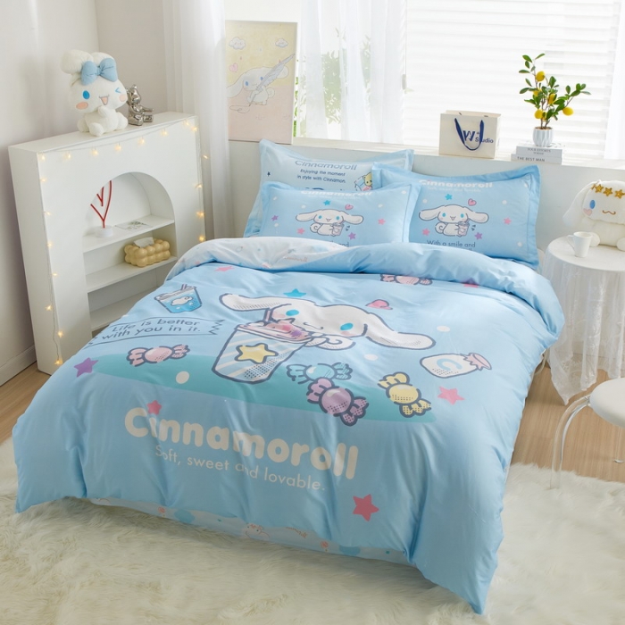 91家纺网 家纺一手货源 找家纺 蘭菲家纺 2023新款全棉大版卡通四件套 奶茶来了