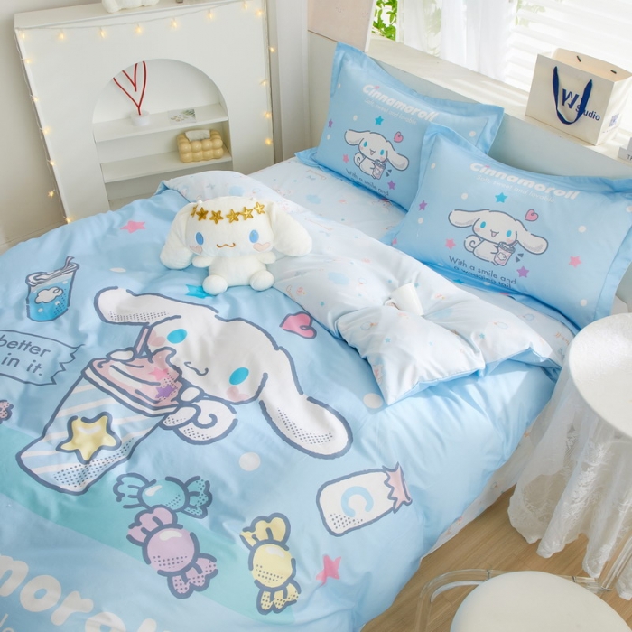 91家纺网 家纺一手货源 找家纺 蘭菲家纺 2023新款全棉大版卡通四件套 奶茶来了