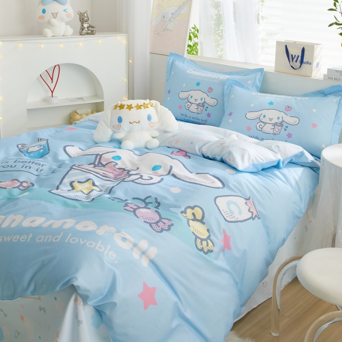 91家纺网 家纺一手货源 找家纺 蘭菲家纺 2023新款全棉大版卡通四件套 奶茶来了