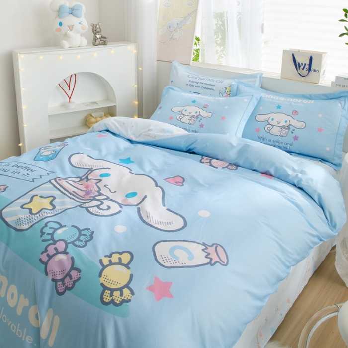 91家纺网 家纺一手货源 找家纺 蘭菲家纺 2023新款全棉大版卡通四件套 奶茶来了