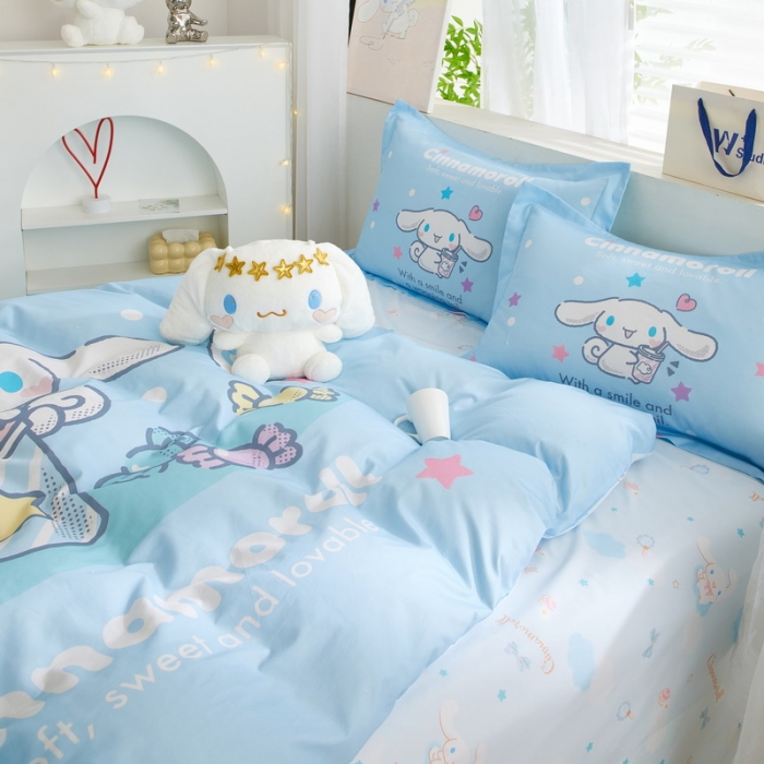 91家纺网 家纺一手货源 找家纺 蘭菲家纺 2023新款全棉大版卡通四件套 奶茶来了