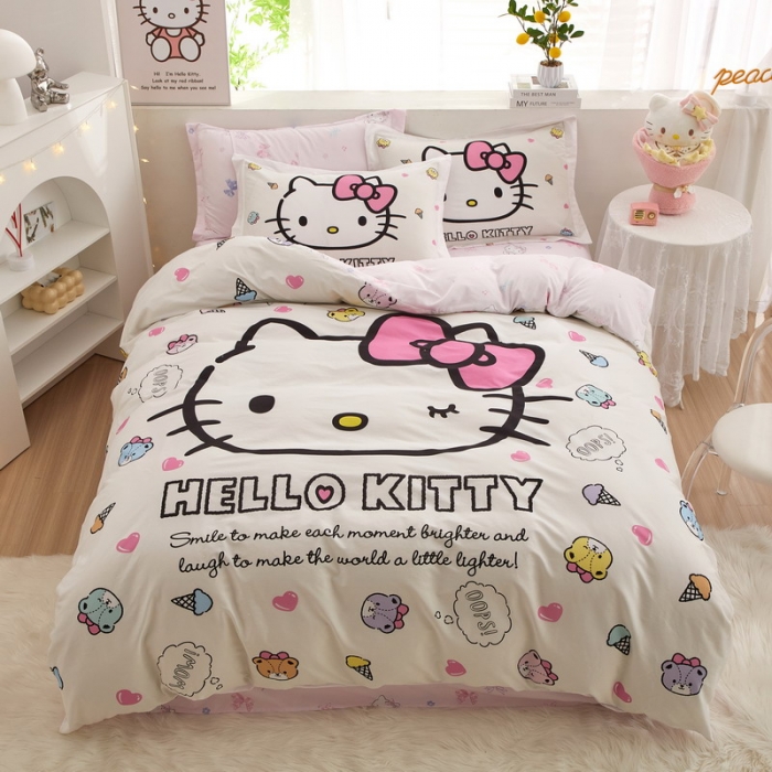 91家纺网 家纺一手货源 找家纺 蘭菲家纺 2023新款全棉大版卡通四件套 甜品站