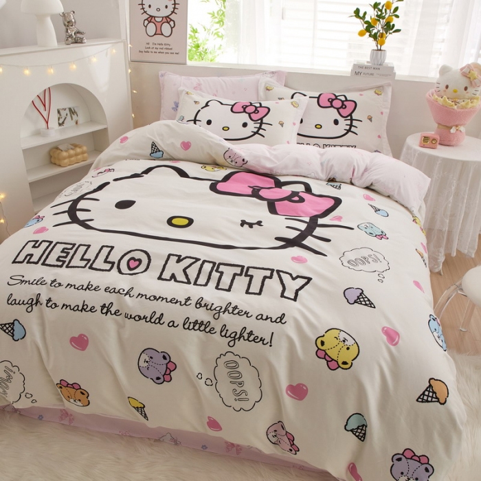 91家纺网 家纺一手货源 找家纺 蘭菲家纺 2023新款全棉大版卡通四件套 甜品站