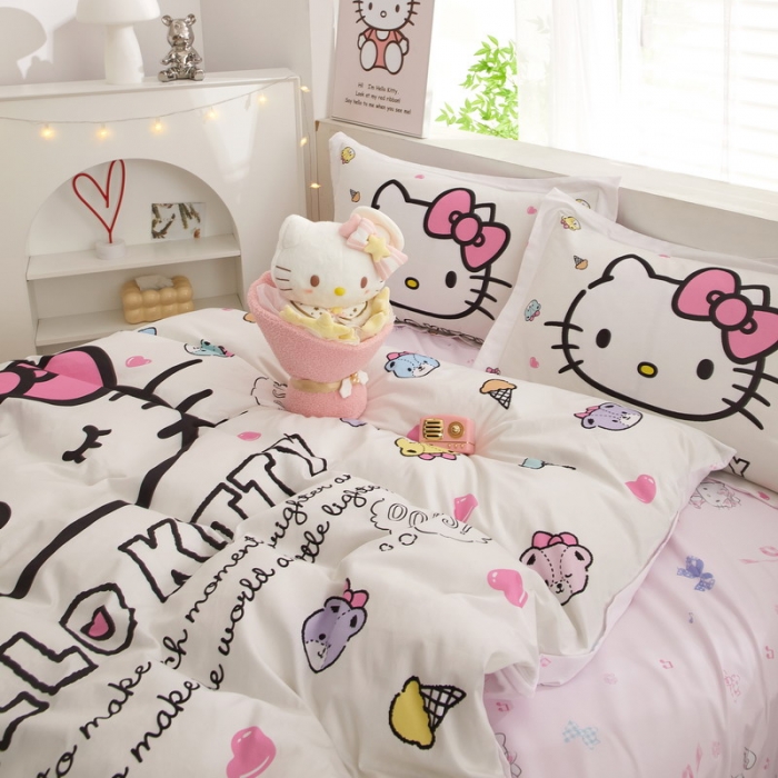 91家纺网 家纺一手货源 找家纺 蘭菲家纺 2023新款全棉大版卡通四件套 甜品站