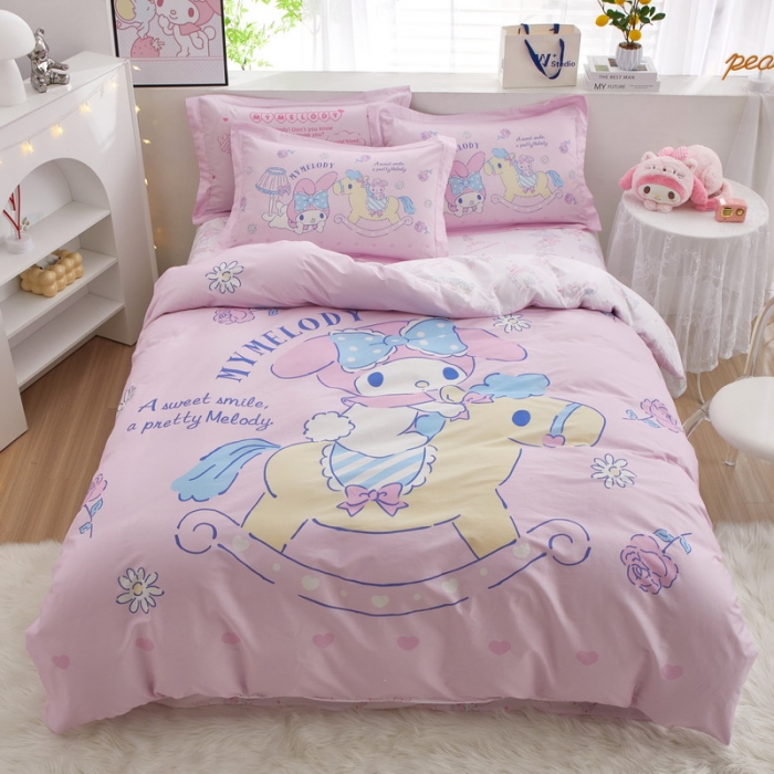 91家纺网 家纺一手货源 找家纺 蘭菲家纺 2023新款全棉大版卡通四件套 小乐乐