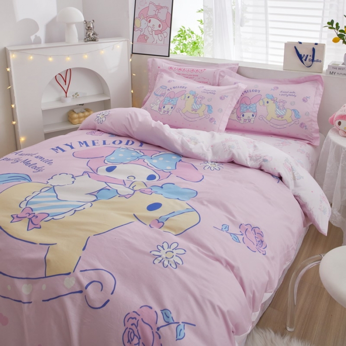 91家纺网 家纺一手货源 找家纺 蘭菲家纺 2023新款全棉大版卡通四件套 小乐乐