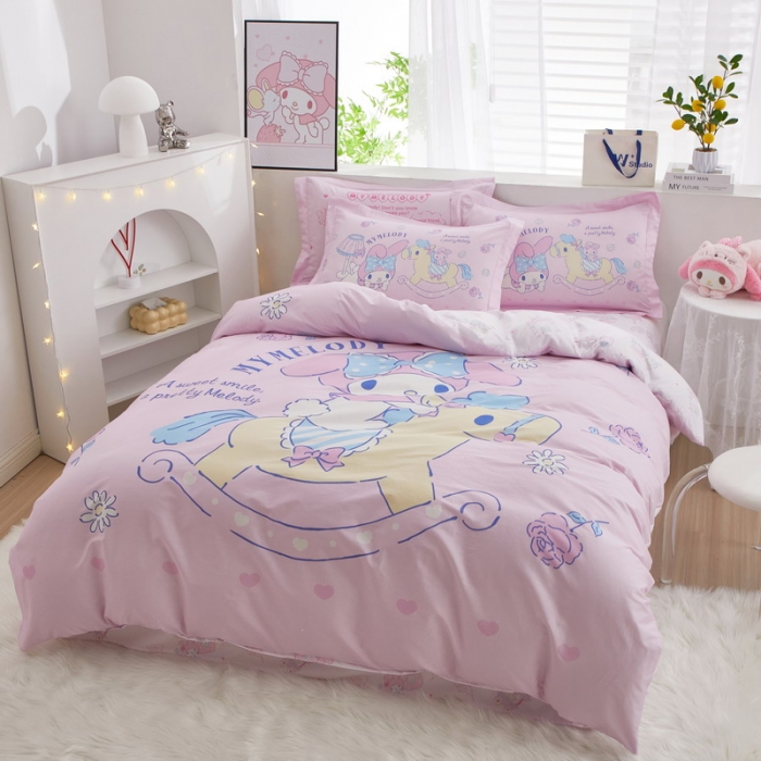 91家纺网 家纺一手货源 找家纺 蘭菲家纺 2023新款全棉大版卡通四件套 小乐乐