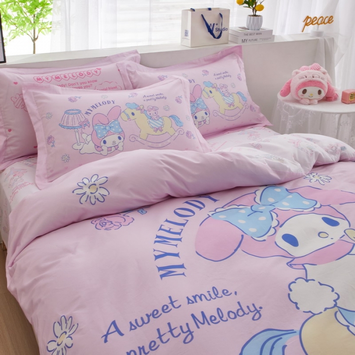 91家纺网 家纺一手货源 找家纺 蘭菲家纺 2023新款全棉大版卡通四件套 小乐乐