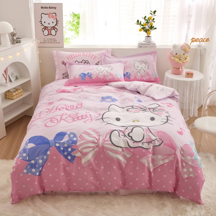 91家纺网 家纺一手货源 找家纺 蘭菲家纺 2023新款全棉大版卡通四件套 炫彩KT