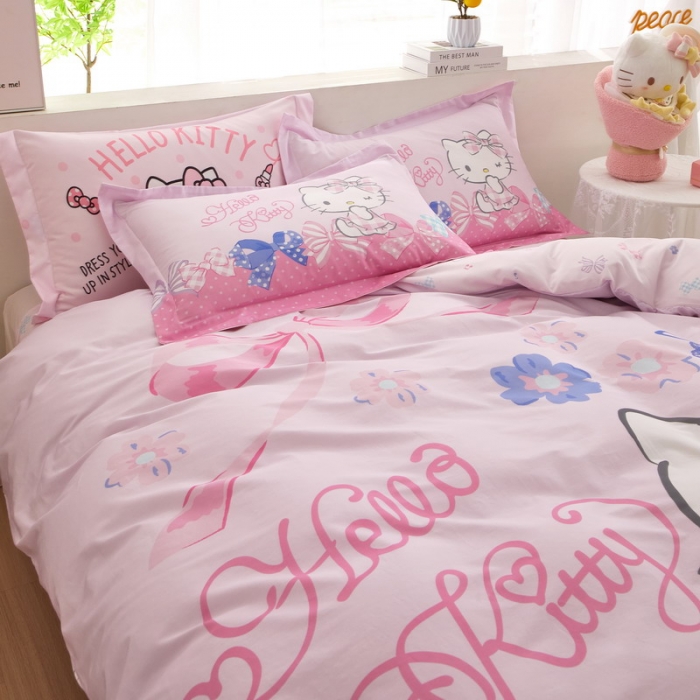 91家纺网 家纺一手货源 找家纺 蘭菲家纺 2023新款全棉大版卡通四件套 炫彩KT