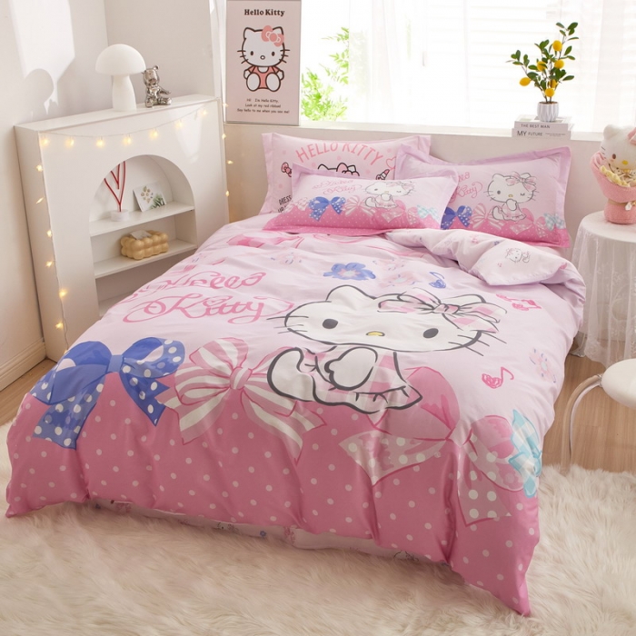 91家纺网 家纺一手货源 找家纺 蘭菲家纺 2023新款全棉大版卡通四件套 炫彩KT