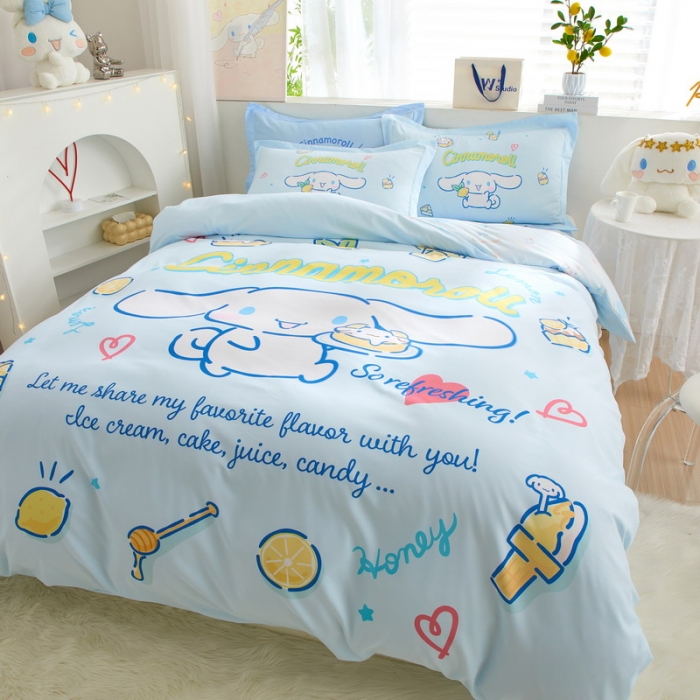 91家纺网 家纺一手货源 找家纺 蘭菲家纺 2023新款全棉大版卡通四件套 圆宝