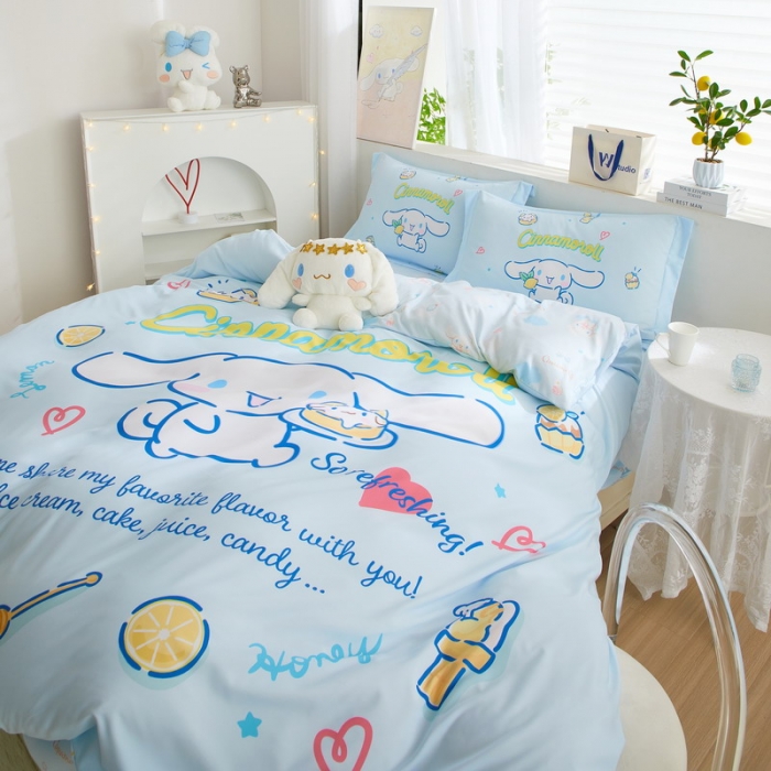 91家纺网 家纺一手货源 找家纺 蘭菲家纺 2023新款全棉大版卡通四件套 圆宝