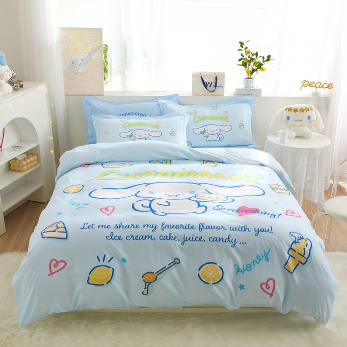 91家纺网 家纺一手货源 找家纺 蘭菲家纺 2023新款全棉大版卡通四件套 圆宝