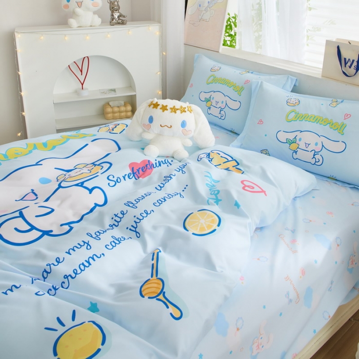 91家纺网 家纺一手货源 找家纺 蘭菲家纺 2023新款全棉大版卡通四件套 圆宝