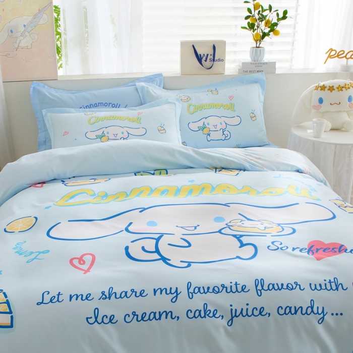 91家纺网 家纺一手货源 找家纺 蘭菲家纺 2023新款全棉大版卡通四件套 圆宝