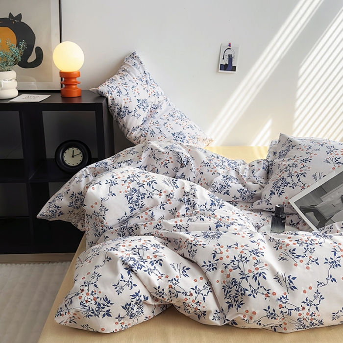 91家纺网 家纺一手货源 找家纺 怡家居 2023新款全棉小清新印花四件套 洛研