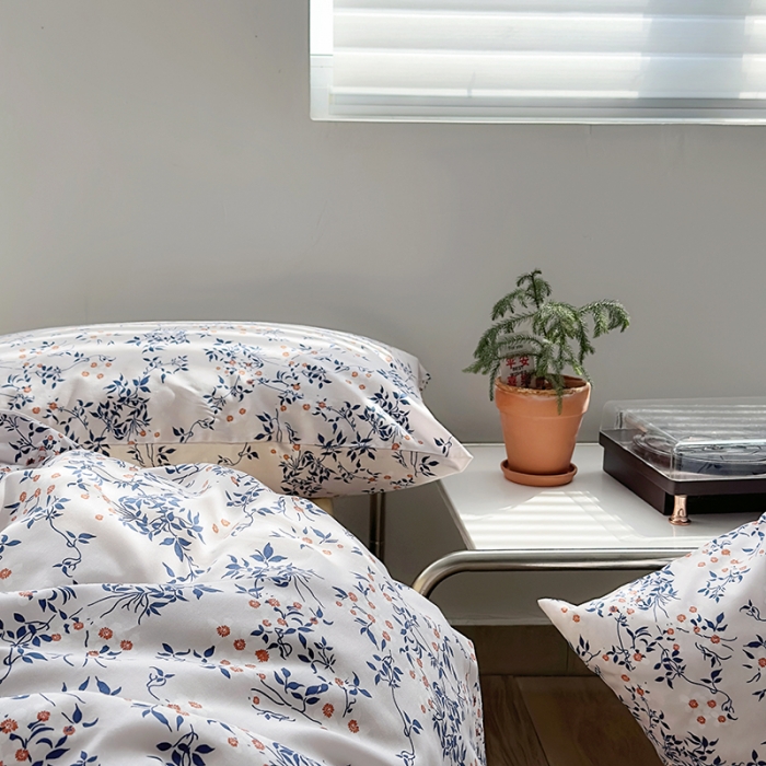 91家纺网 家纺一手货源 找家纺 怡家居 2023新款全棉小清新印花四件套 洛研