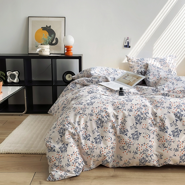 91家纺网 家纺一手货源 找家纺 怡家居 2023新款全棉小清新印花四件套 洛研