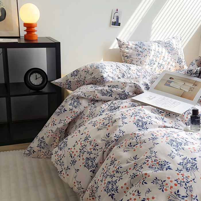 91家纺网 家纺一手货源 找家纺 怡家居 2023新款全棉小清新印花四件套 洛研