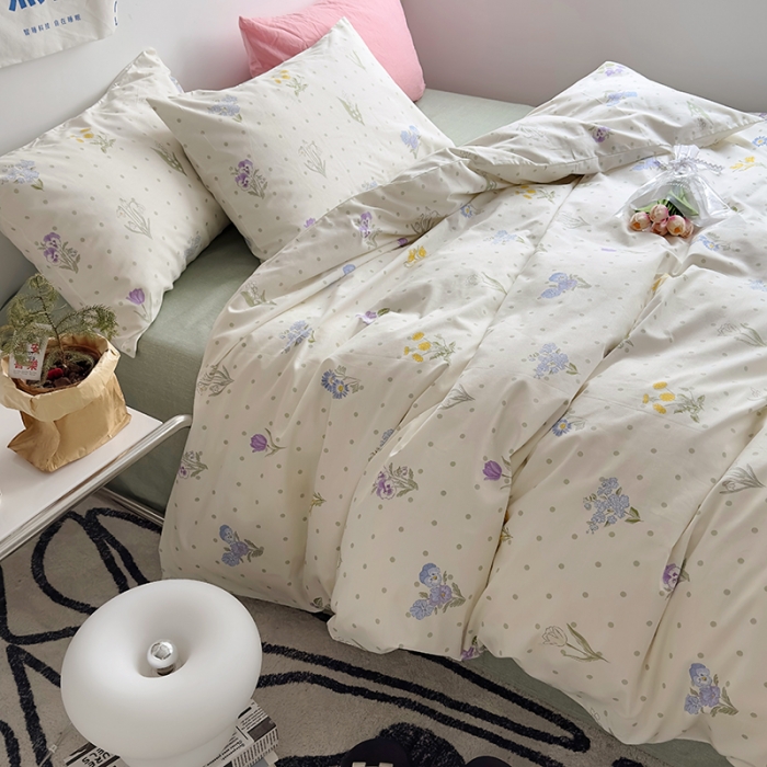 91家纺网 家纺一手货源 找家纺 怡家居 2023新款全棉小清新印花四件套 美西