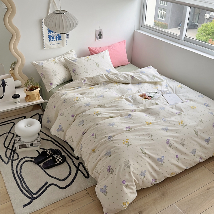 91家纺网 家纺一手货源 找家纺 怡家居 2023新款全棉小清新印花四件套 美西