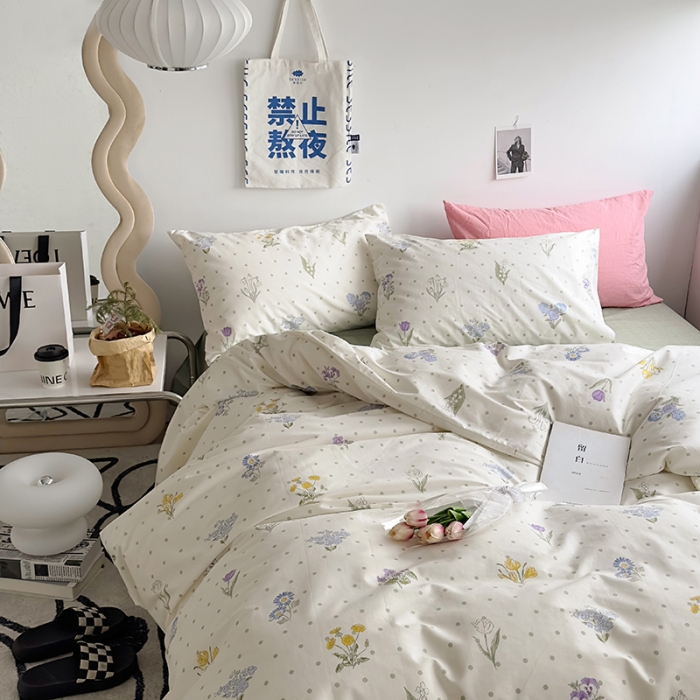 91家纺网 家纺一手货源 找家纺 怡家居 2023新款全棉小清新印花四件套 美西