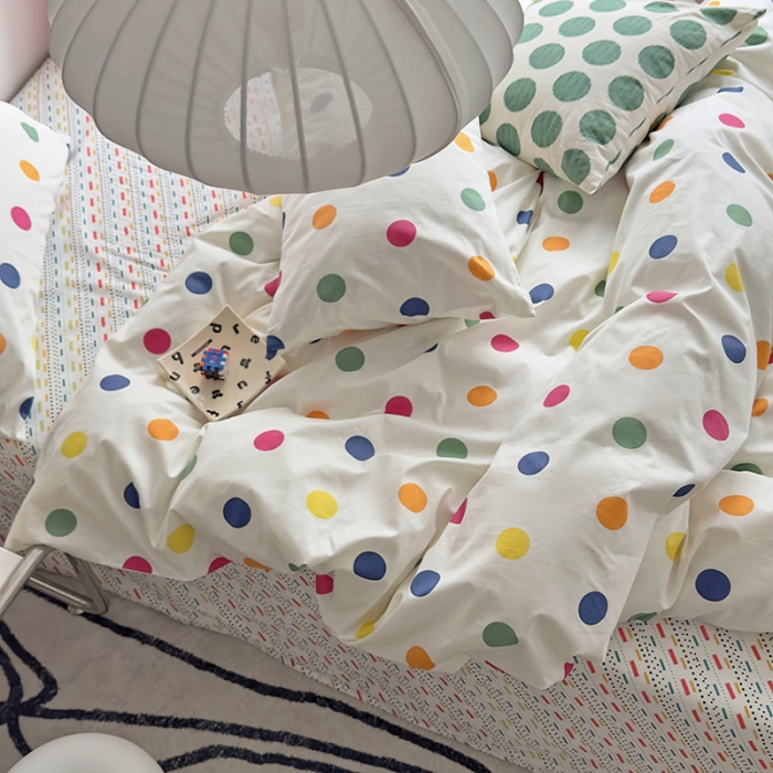 91家纺网 家纺一手货源 找家纺 怡家居 2023新款全棉小清新印花四件套 你好色彩