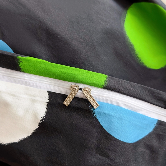 91家纺网 家纺一手货源 找家纺 怡家居 2023新款全棉小清新印花四件套 七彩波点