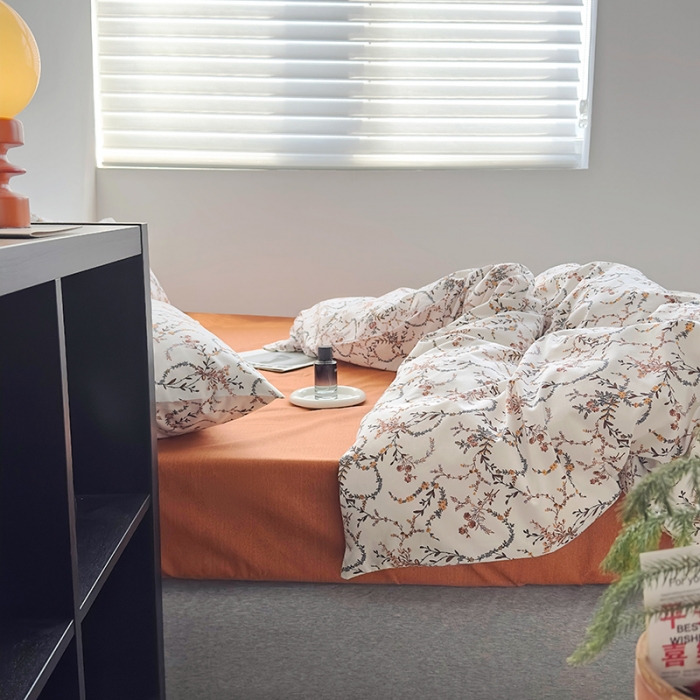 91家纺网 家纺一手货源 找家纺 怡家居 2023新款全棉小清新印花四件套 语蝶