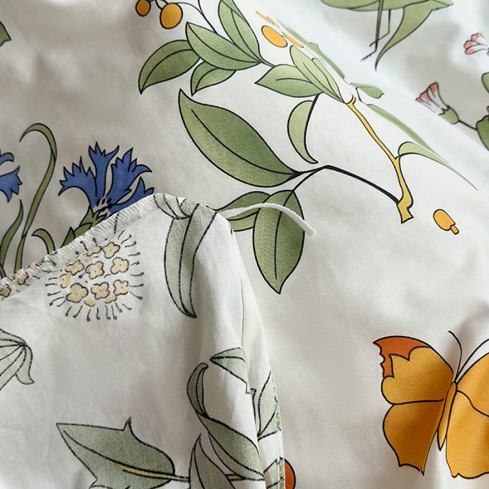 91家纺网 家纺一手货源 找家纺 怡家居 2023新款全棉小清新印花四件套 云杉