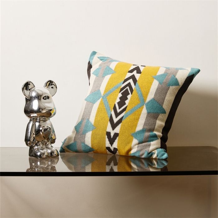 91家纺网 家纺一手货源 找家纺 （总）暖绵绵 2025新款摩纳哥几何针织抱枕毯子