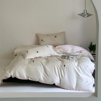 91家纺网 家纺一手货源 找家纺 （总）风向标 2023新款LF兰精天丝绣花四件套-风格二