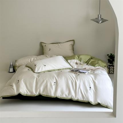 91家纺网 家纺一手货源 找家纺 （总）风向标 2023新款LF兰精天丝绣花四件套-风格二