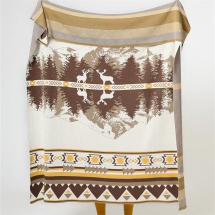 91家纺网 家纺一手货源 找家纺 （总）暖绵绵 2025新款休闲毯盖毯林中小鹿和赛尔熊