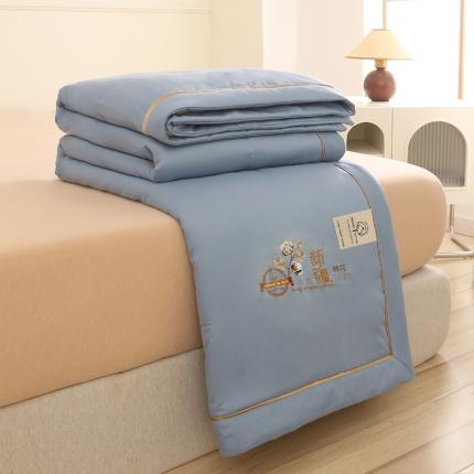 91家纺网 家纺一手货源 找家纺 芯恋家居 2025新款水洗棉夏被夏凉被棉花被 海洋蓝